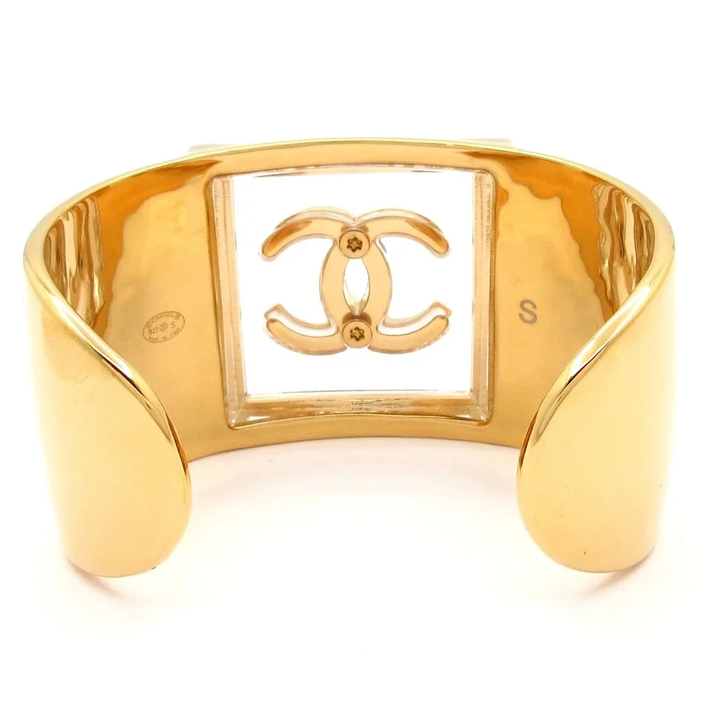Chanel Coco Bangle Gold Clear Hardware Resin